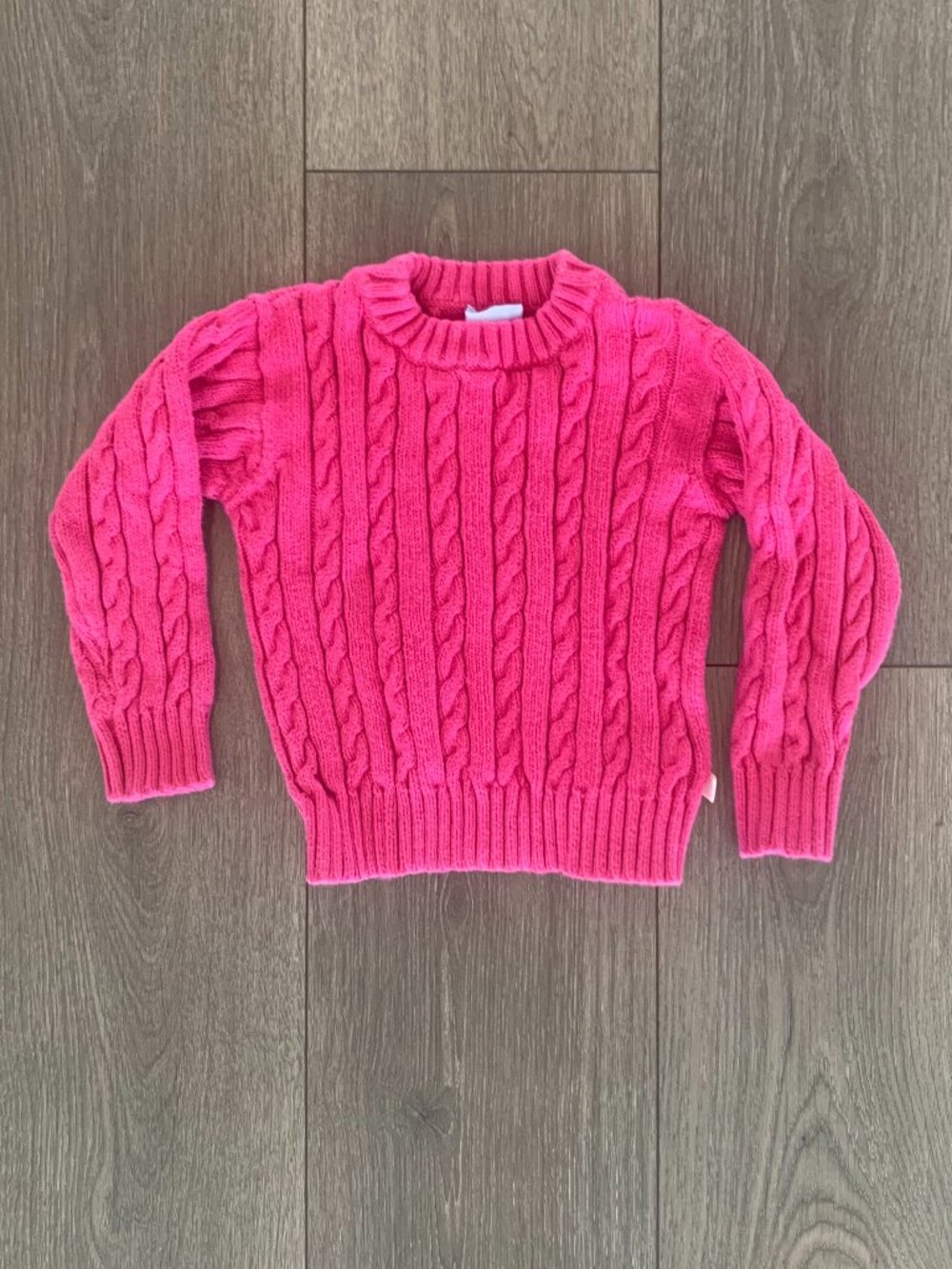 EUC Bella Bliss Cable Knit Pink Cotton Sweater Toddler Girls Size 3